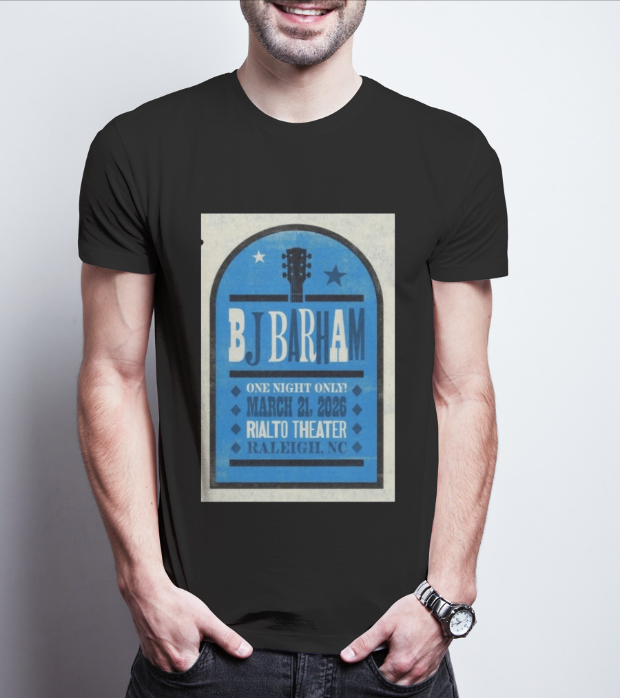 BJ Barham Live At Rialto Theater Raleigh NC March 21 2026 Event T-Shirt