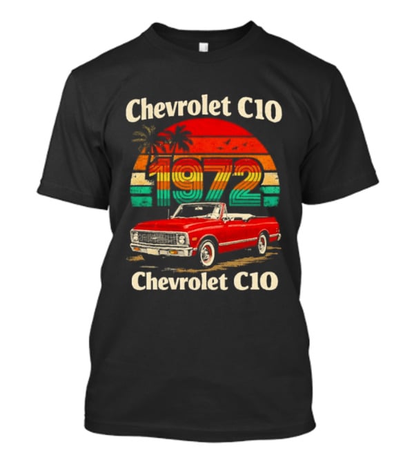 Chevrolet C10 1972 Vintage Sunset Red Pickup T-Shirt