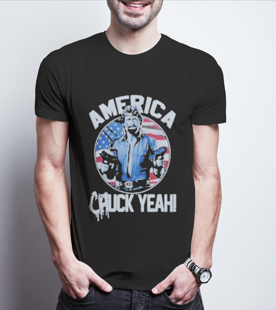 America Chuck Yeah Chuck Norris Patriotic Flag T-Shirt