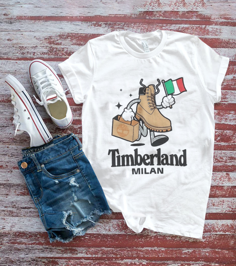 All Gender Timberland Boot Shopping With Italian Flag In Milan T-Shirt