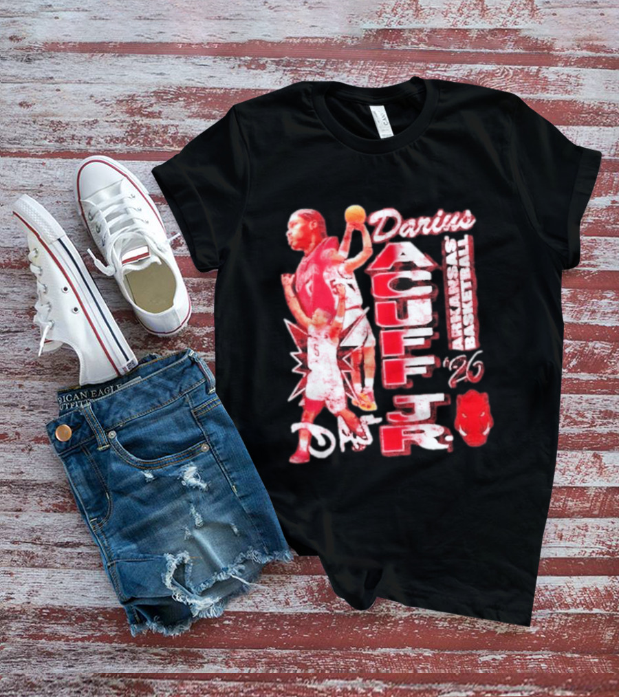 Darius Acuff Jr Arkansas Basketball Razorbacks '26 Crimson T-Shirt