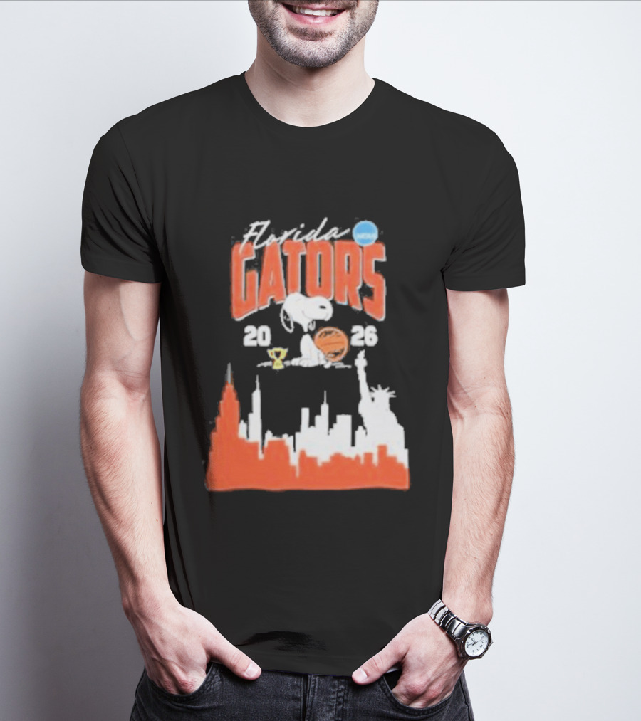 Florida Gators Snoopy Basketball 2026 NYC Skyline T-Shirt