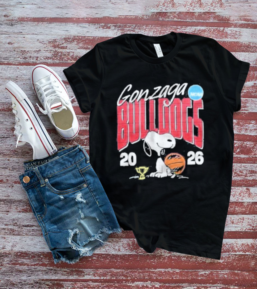 Gonzaga Bulldogs Snoopy NCAA Tournament 2026 Basketball Trophy T-Shirt