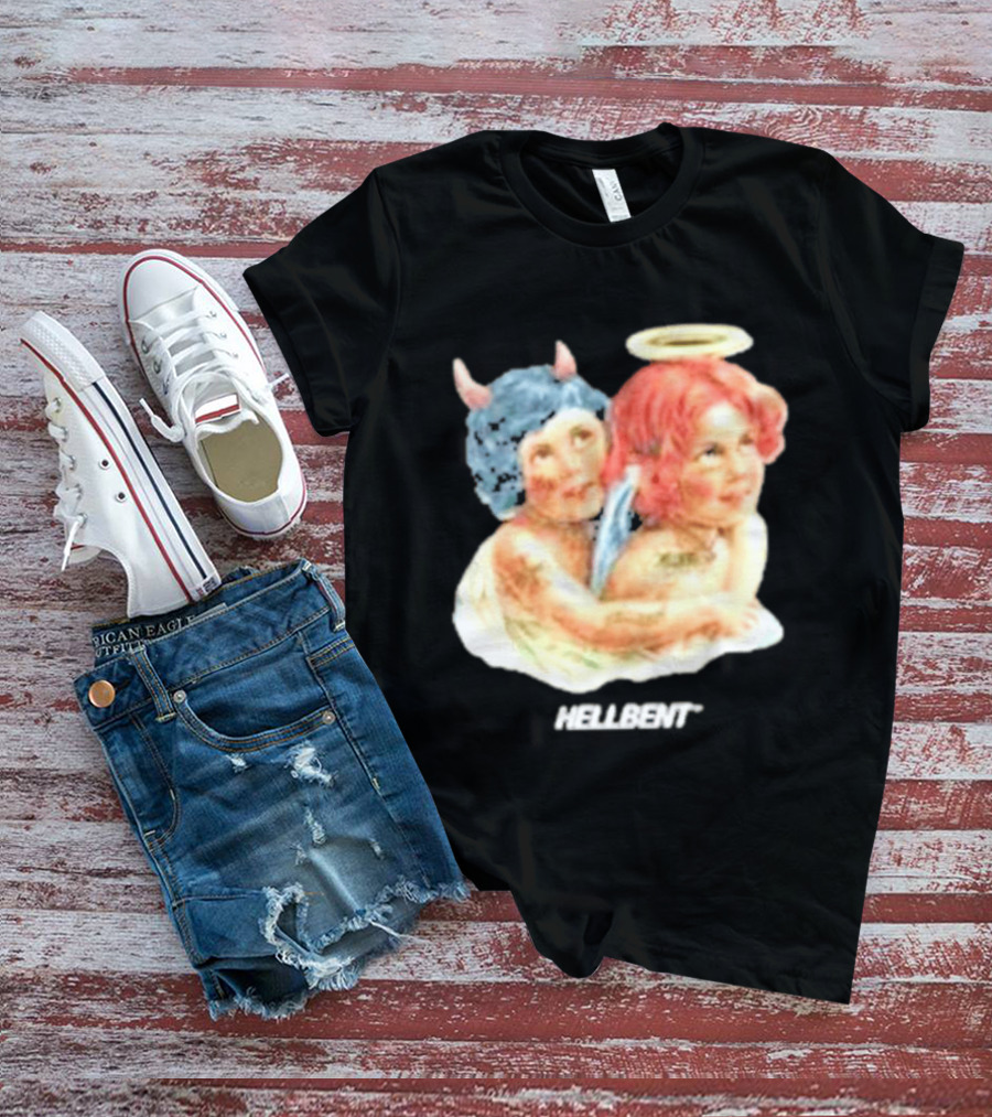 Hellbentrecs Saints Sinners Cherubs With Halo And Horns T-Shirt