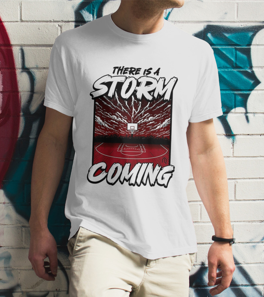 There Is A Storm Coming Basketball Court Thunderstorm Sky T-Shirt