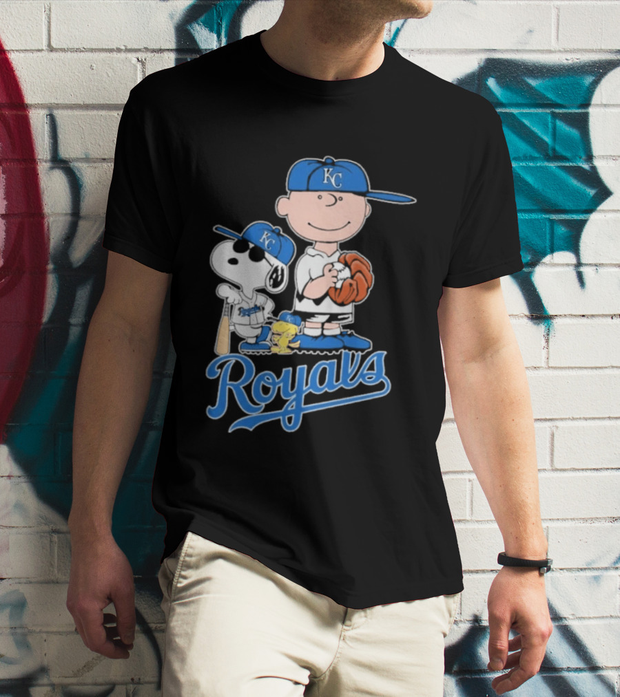 2026 Royals Snoopy Charlie Brown Kansas City Baseball T-Shirt