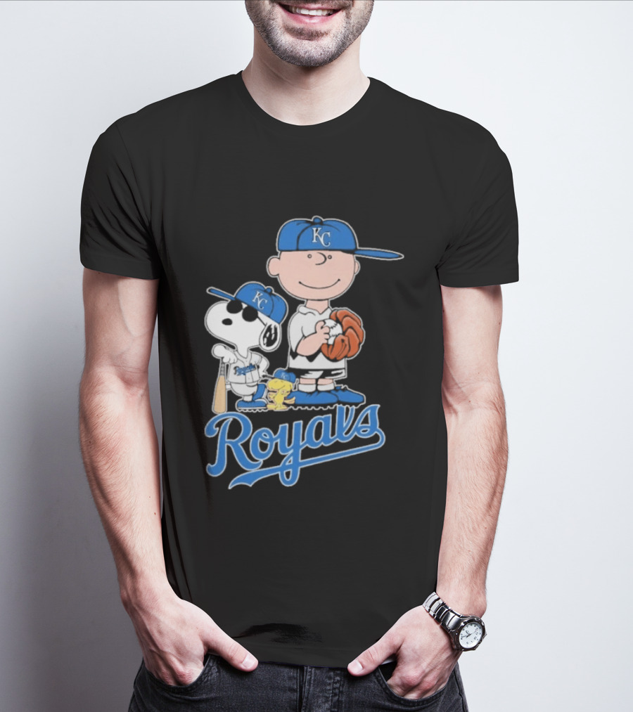 2026 Royals Snoopy Charlie Brown Kansas City Baseball T-Shirt