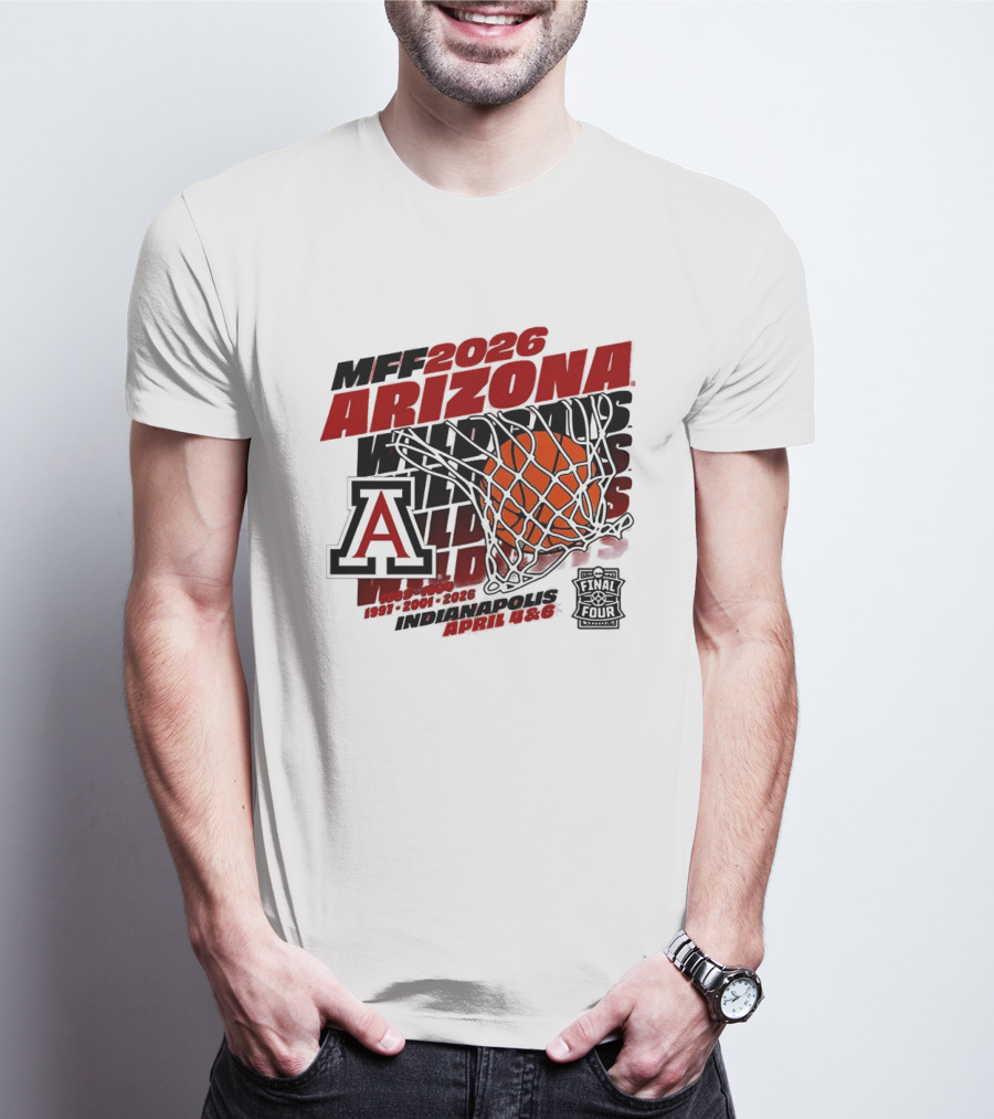 MFF 2026 Arizona Wildcats Men's Basketball Final Four Indianapolis Bound T-Shirt