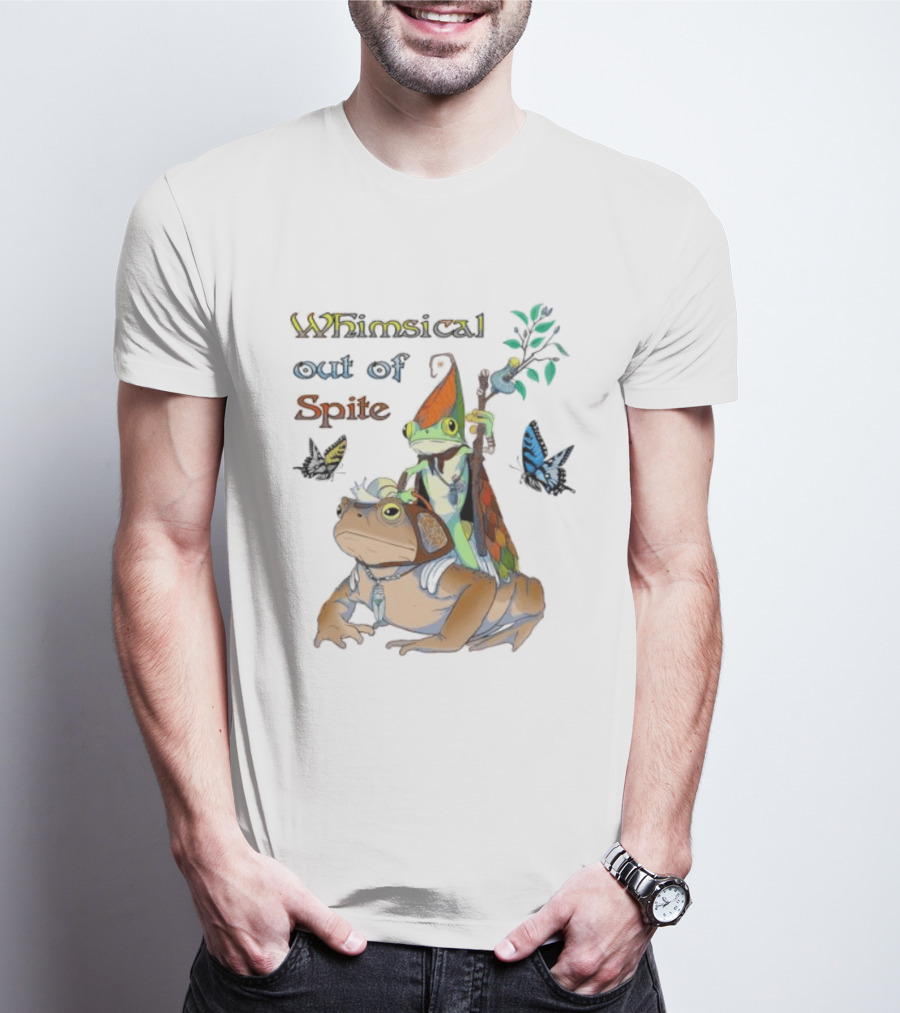 Whimsical Frog Out Of Spite With Butterflies And Chameleon T-Shirt