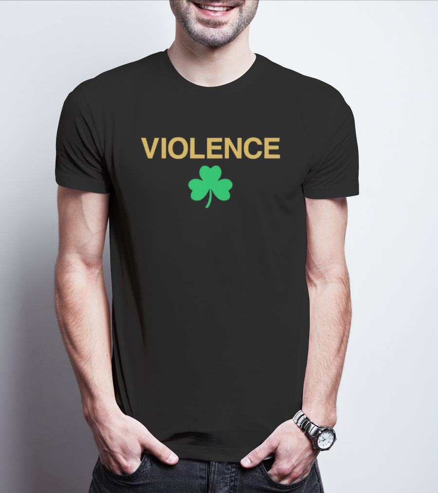 Violence Shamrock Fighting Irish Baseball T-Shirt