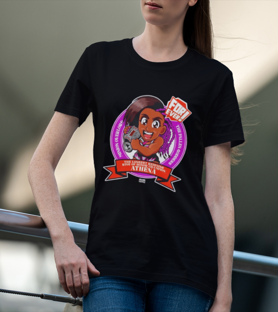 Minion Overlord Athena The Longest Reigning Ring Of Honor Champion Forever The Fallen Goddess T-Shirt