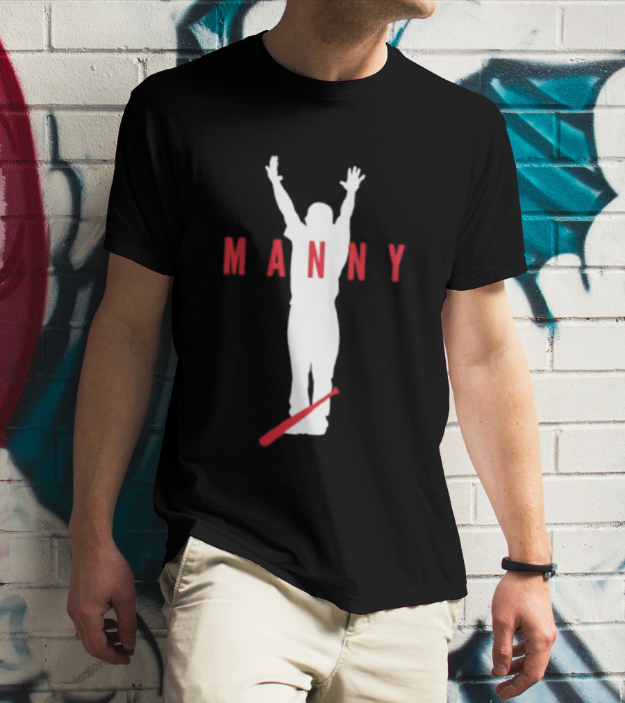 Manny Ramirez MLB Legends Iconic Celebration Baseball Bat T-Shirt