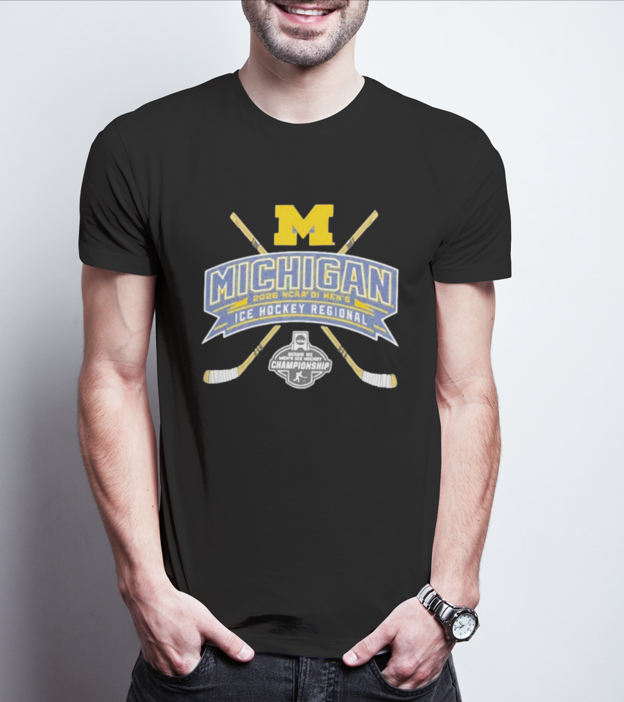 Michigan Wolverines 2026 NCAA DI Men's Ice Hockey Regional Championship T-Shirt