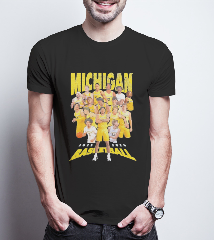 Michigan Wolverines 2025 2026 Basketball Team Members T-Shirt