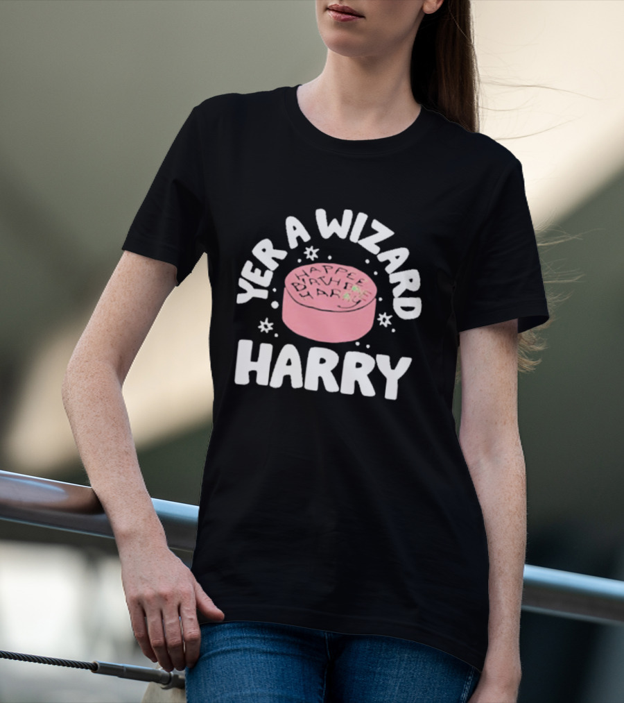 Yer A Wizard Harry Pink Starry Aesthetic Circle T-Shirt