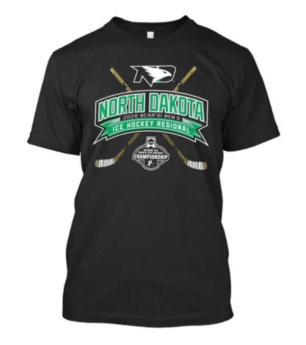 North Dakota 2026 NCAA DI Men's Ice Hockey Regional Fighting Hawks T-Shirt