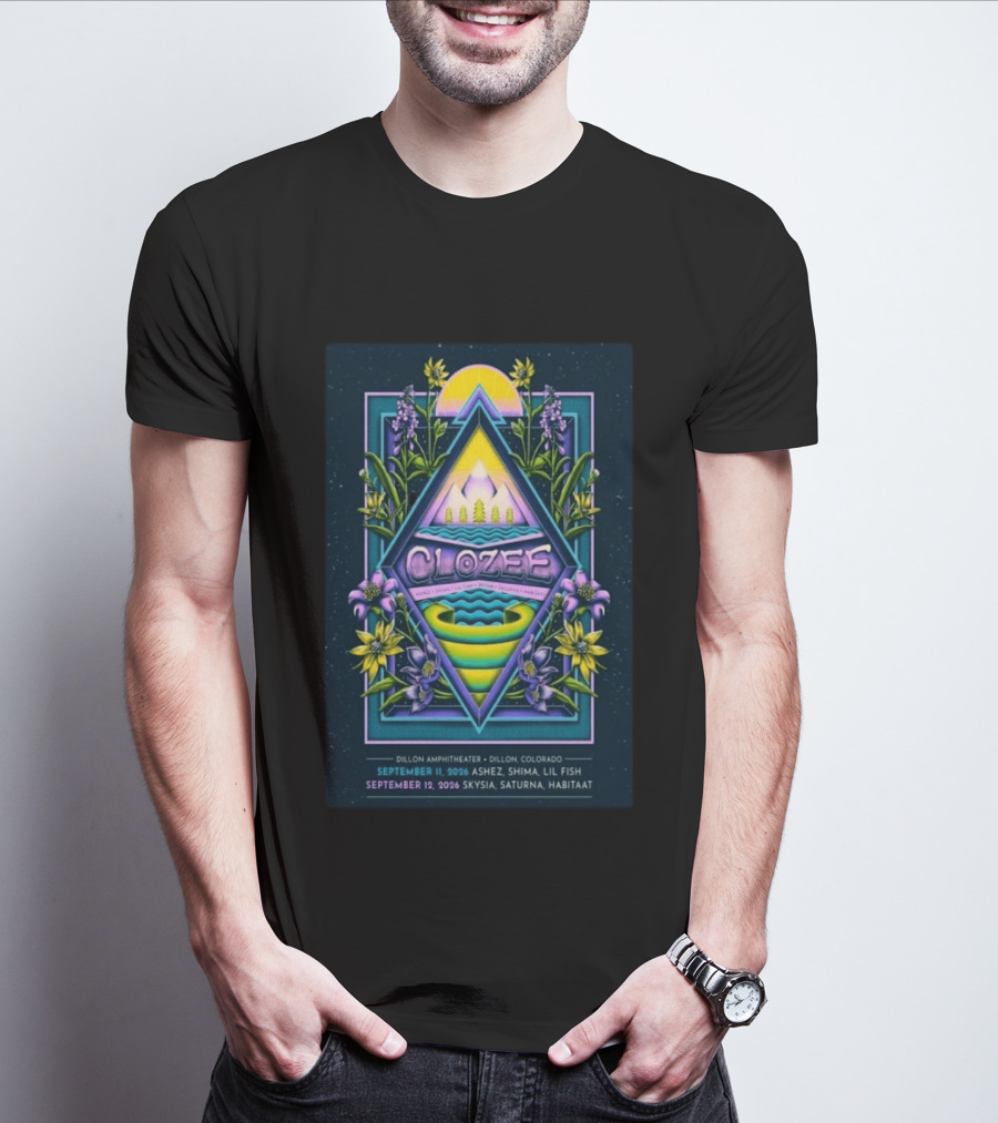 Clozee Dillon Amphitheater September 11 12 2026 Ashez Shima Lil Fish Skysia Saturna Habitaat T-Shirt