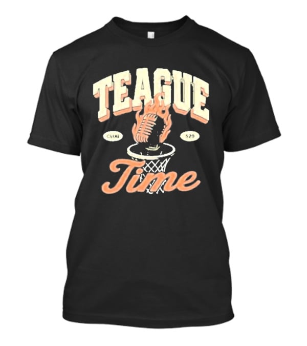Teague Time Basketball Flaming Ball Hoop Club 520 T-Shirt