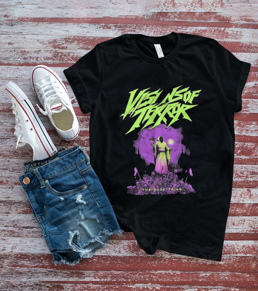 Visions Of Terror The Dark Triad Hooded Figure Symbolism T-Shirt