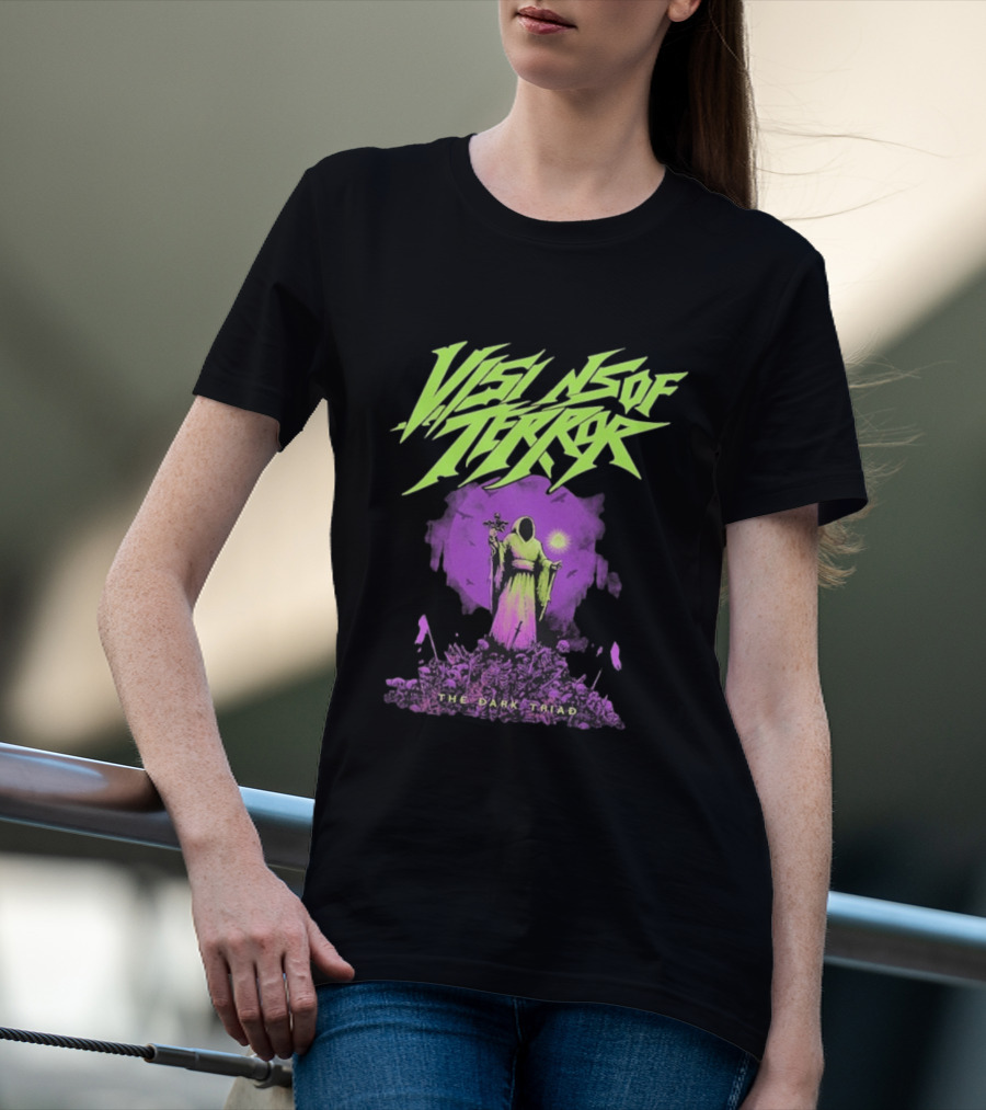 Visions Of Terror The Dark Triad Hooded Figure Symbolism T-Shirt