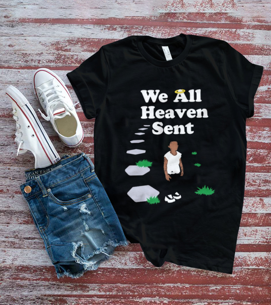 We All Heaven Sent White Halo Pathway And Figure T-Shirt
