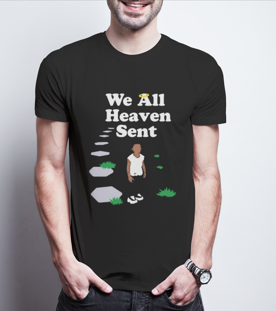 We All Heaven Sent White Halo Pathway And Figure T-Shirt