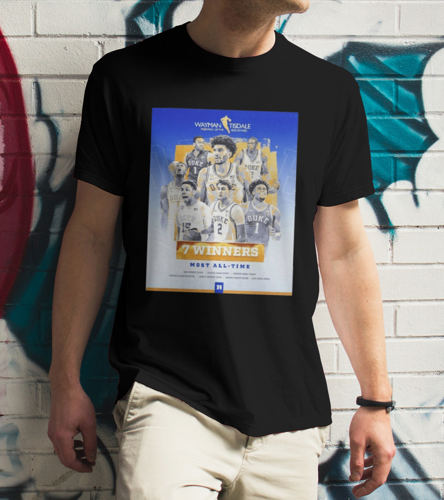 Wayman Tisdale Freshman Of The Year Award Duke Blue Devils 7 Winners Most All Time T-Shirt