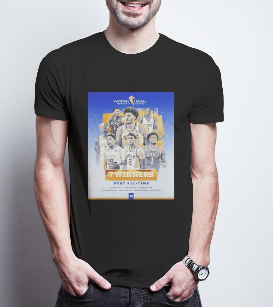 Wayman Tisdale Freshman Of The Year Award Duke Blue Devils 7 Winners Most All Time T-Shirt