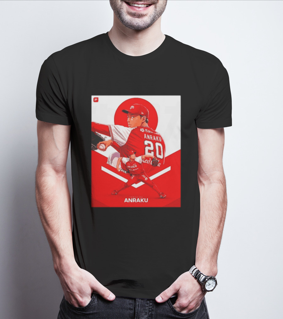 Tomohiro Anraku Diablos Rojos México Baseball Pitcher 20 Red Uniform T-Shirt