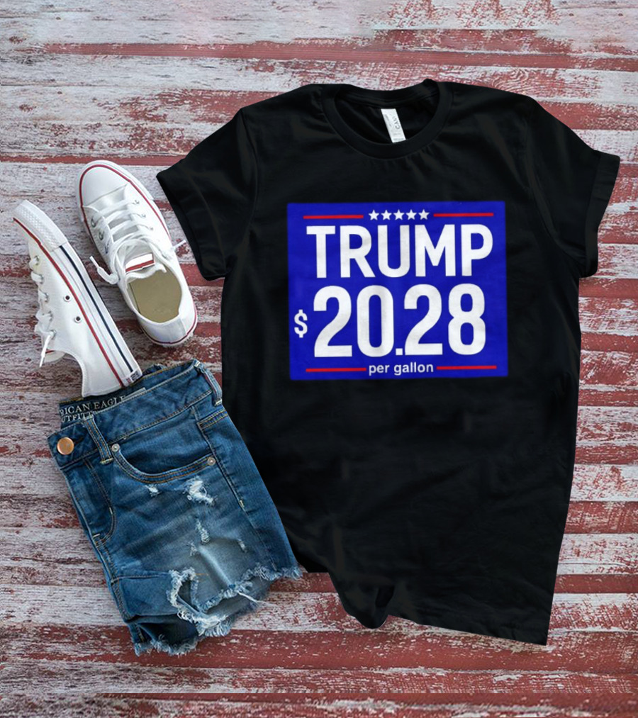 Trump 2028 Per Gallon Five Stars Blue T-Shirt