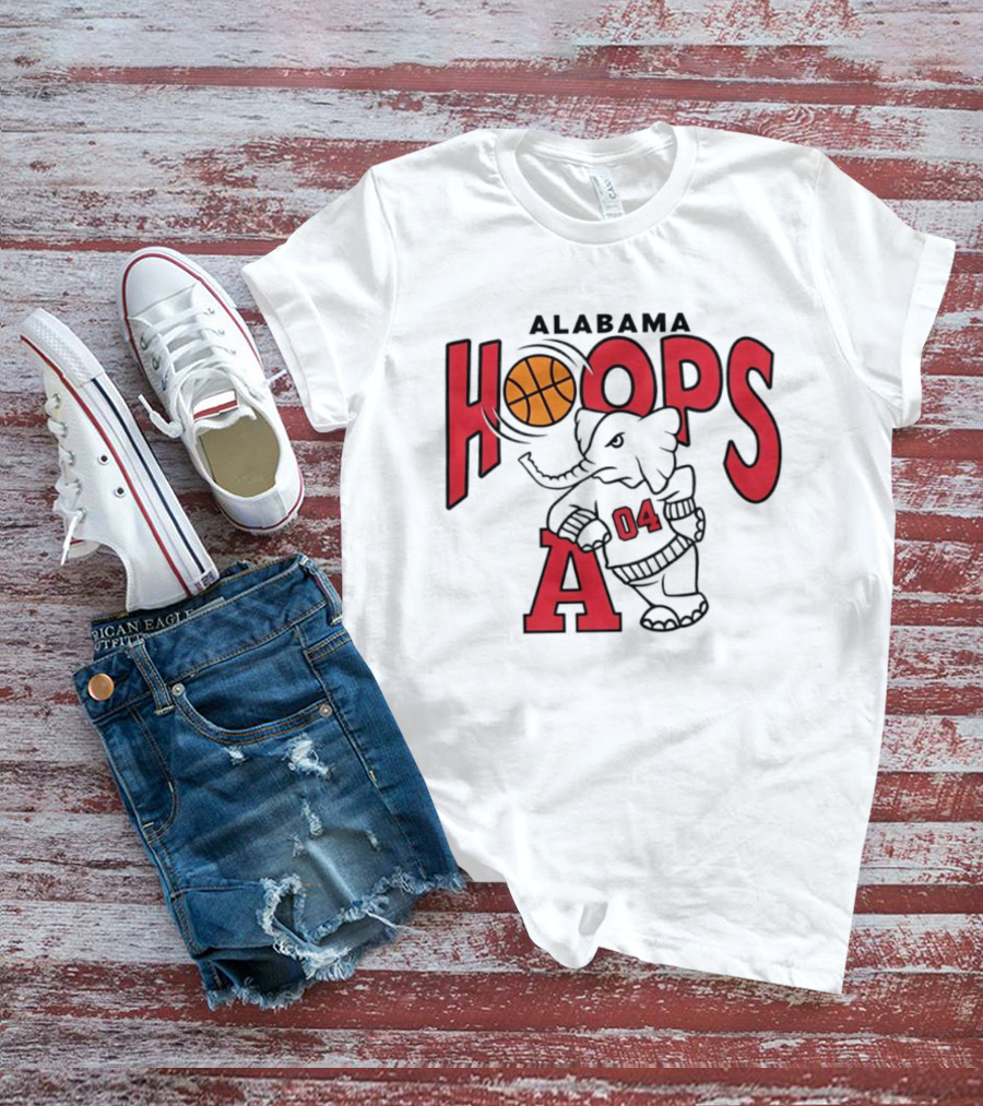Alabama Hoops Basketball Elephant 04 Sports Team T-Shirt