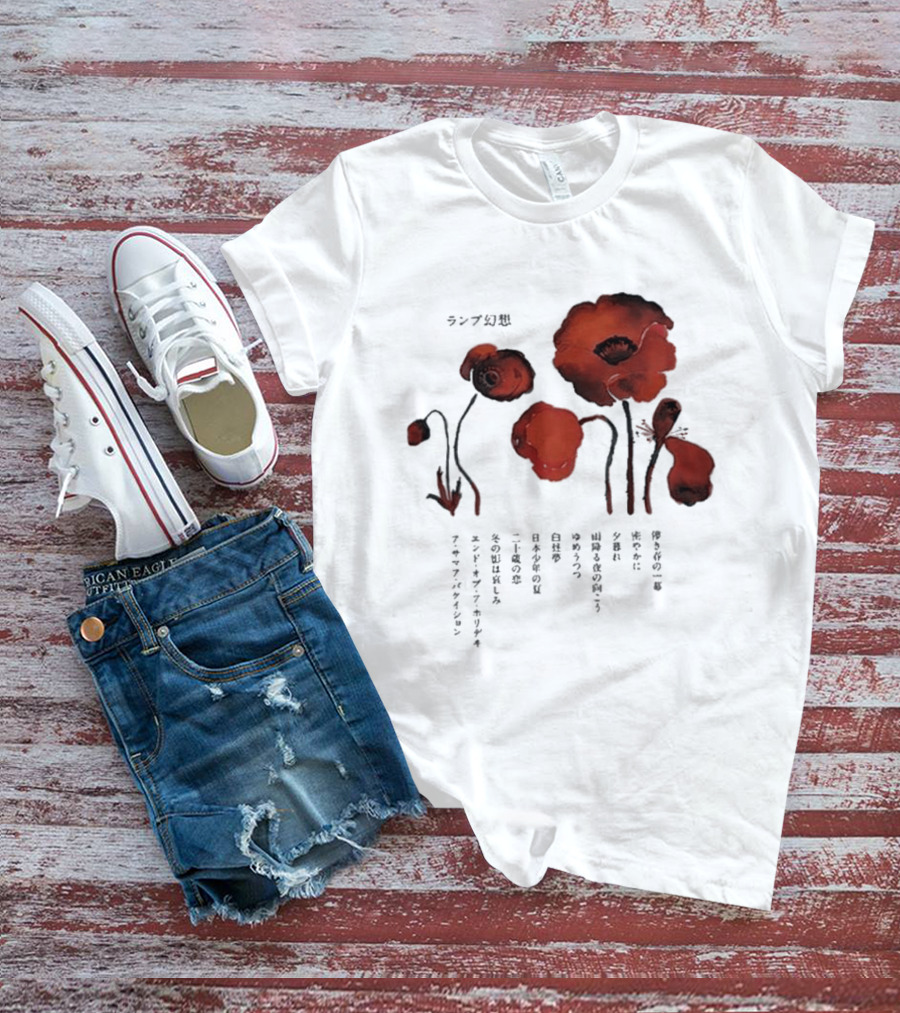 Poppy Flowers Lamp Genso 2025 Vintage Aesthetic T-Shirt