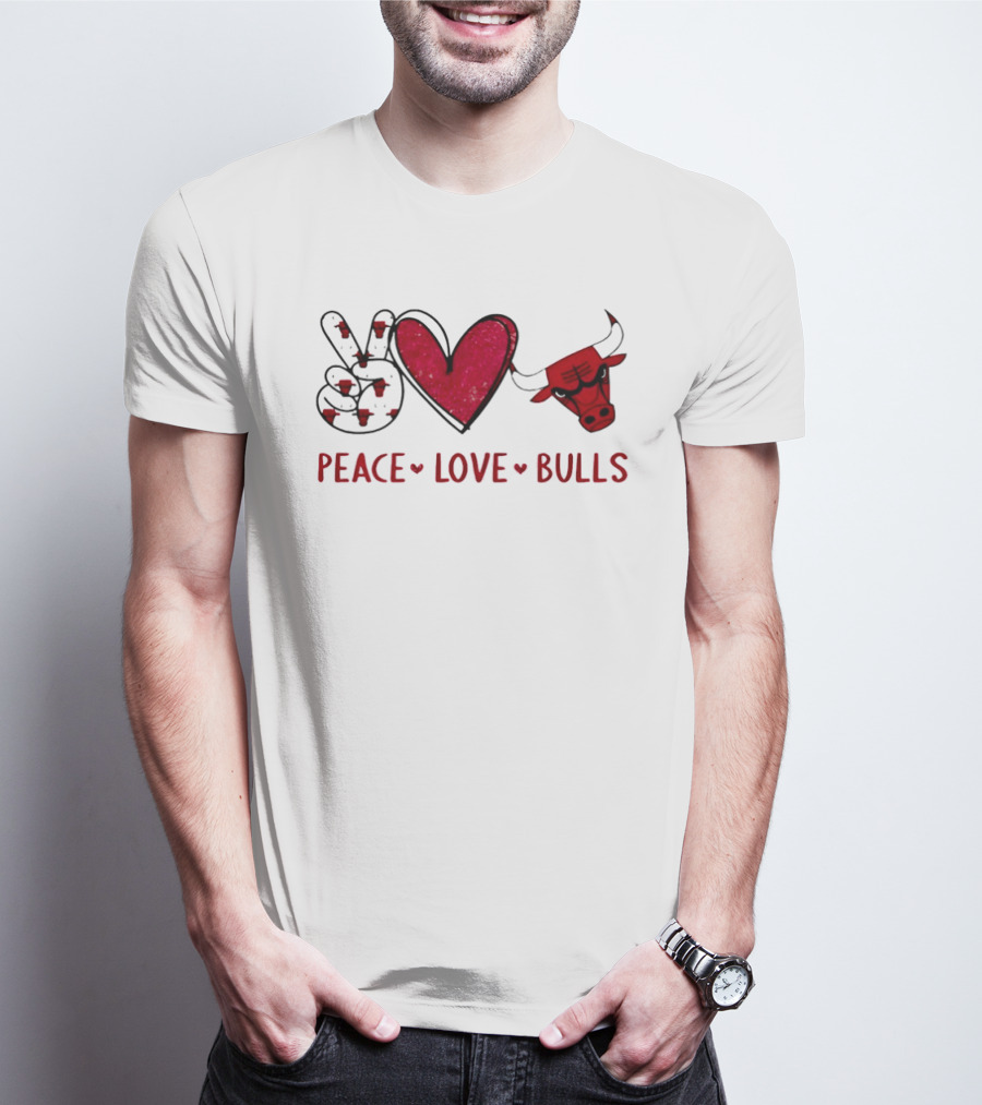 Peace Love Chicago Bulls NBA T-Shirt
