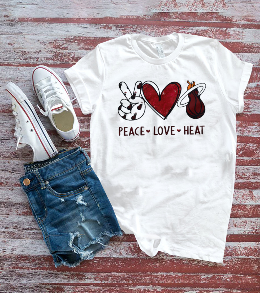 Peace Love Miami Heat Basketball Team Fandom T-Shirt