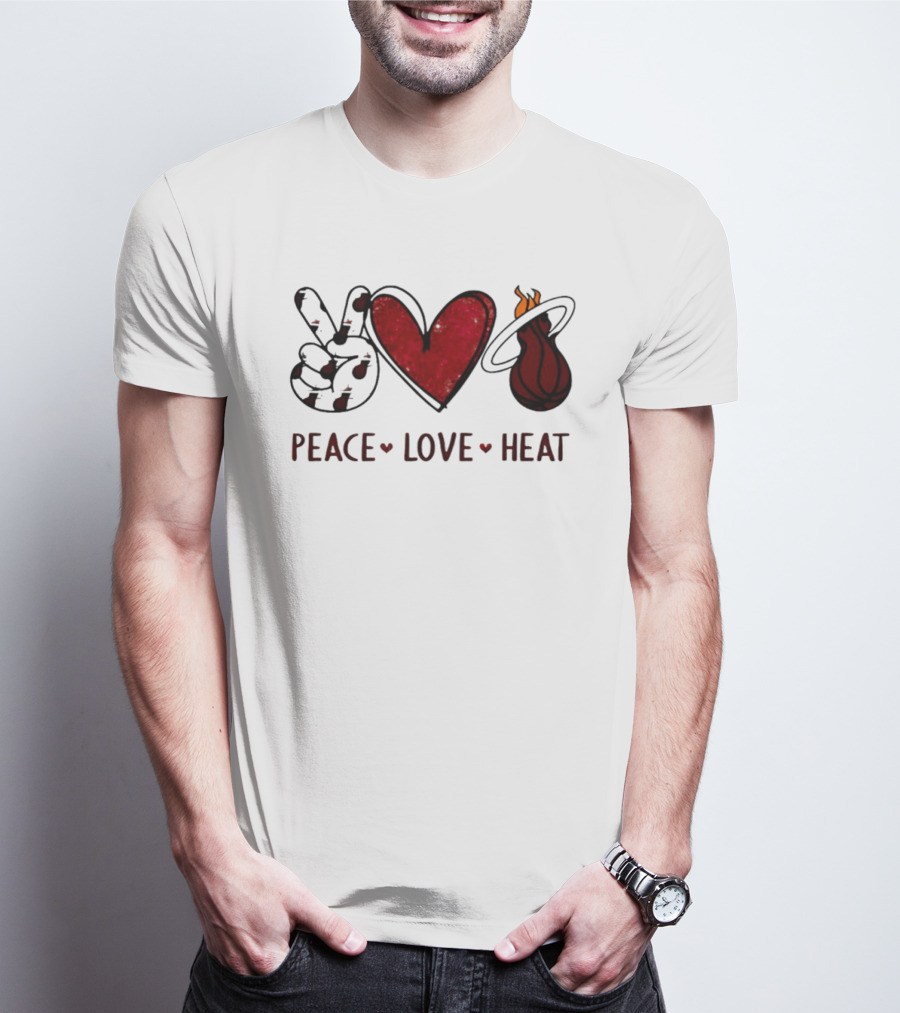 Peace Love Miami Heat Basketball Team Fandom T-Shirt