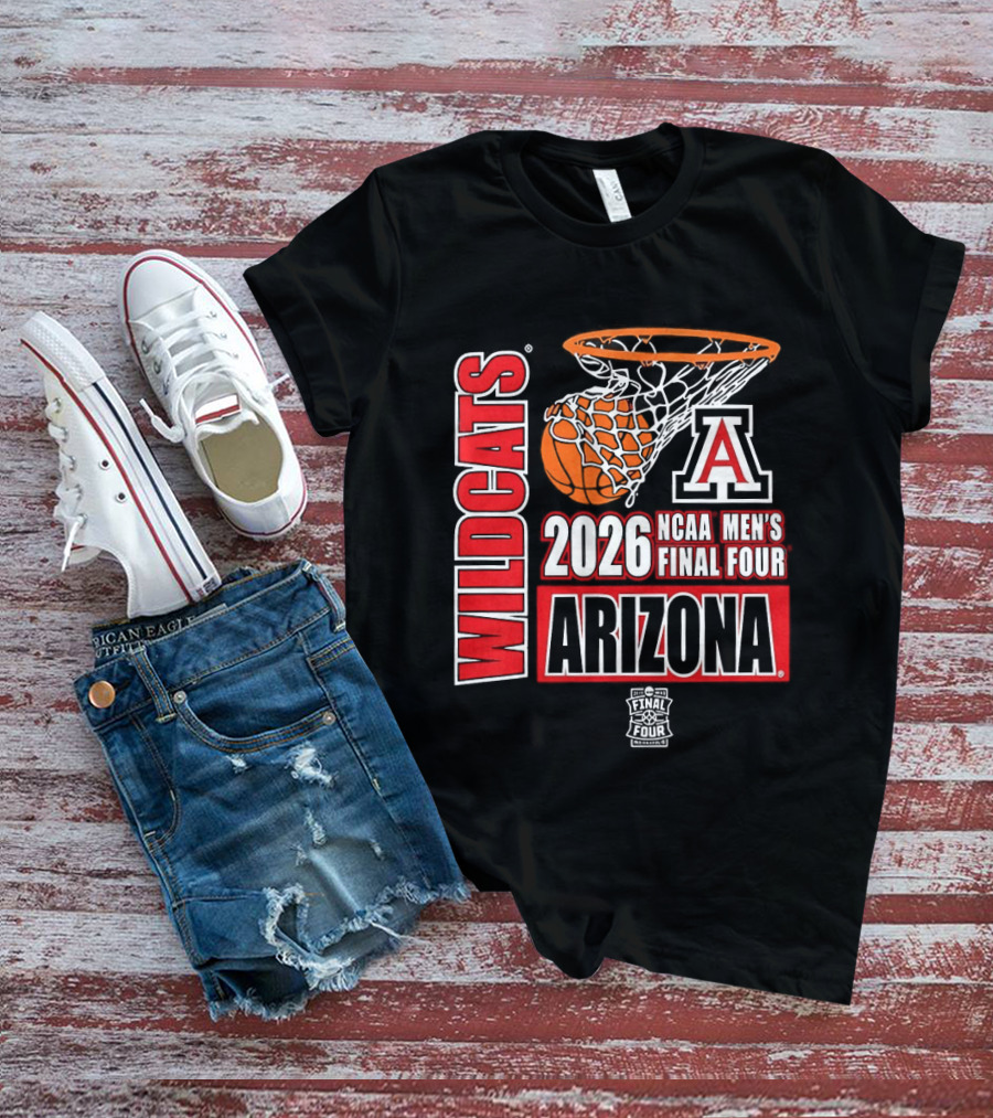 NCAA Men's Final Four 2026 Arizona Wildcats Basketball Nothing But Net T-Shirt