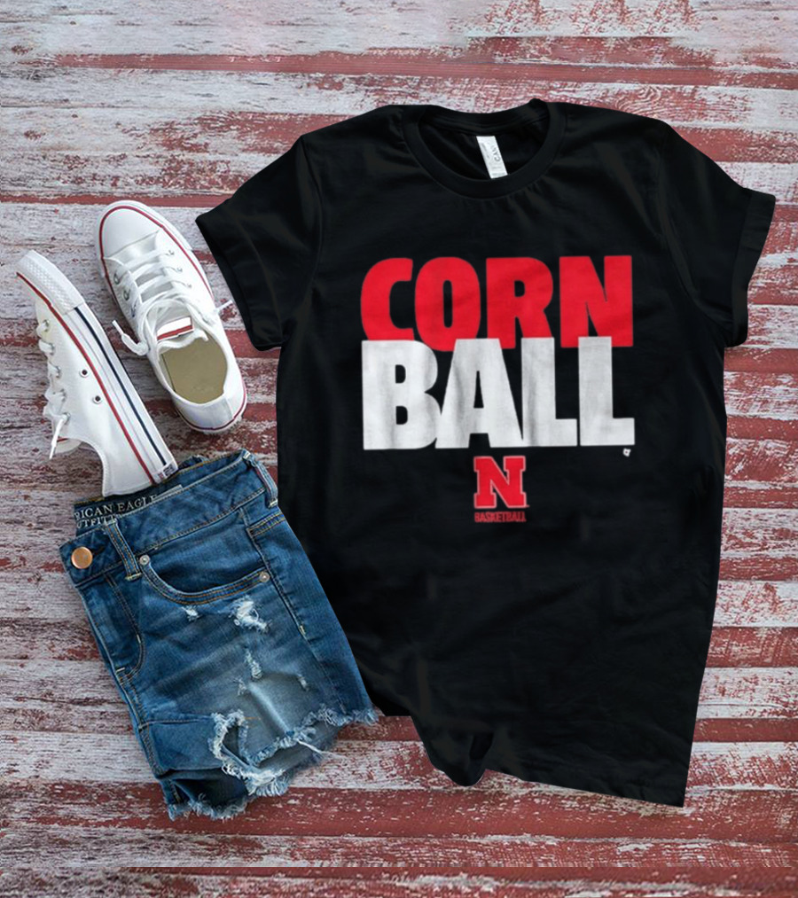 Nebraska Cornhuskers Corn Ball Basketball T-Shirt
