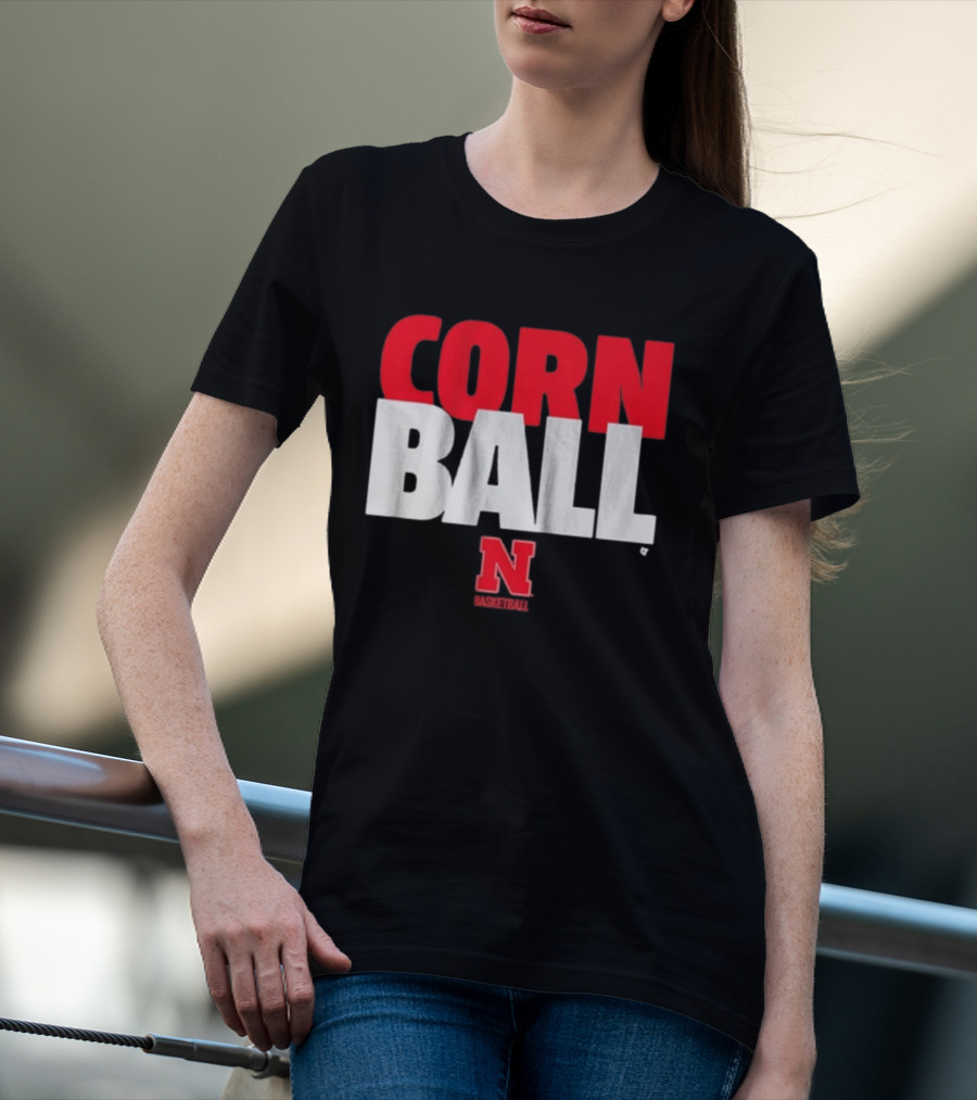 Nebraska Cornhuskers Corn Ball Basketball T-Shirt