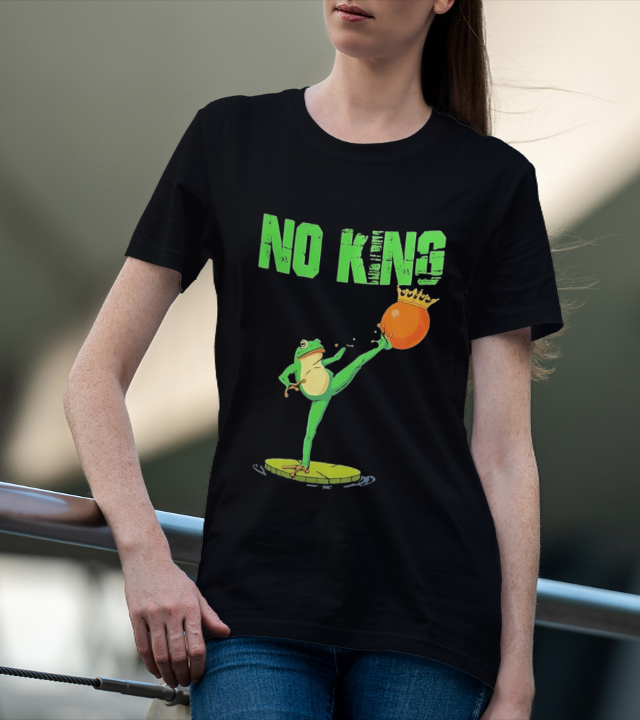 No Kings Portland Frog Kick Out Orange Protest T-Shirt