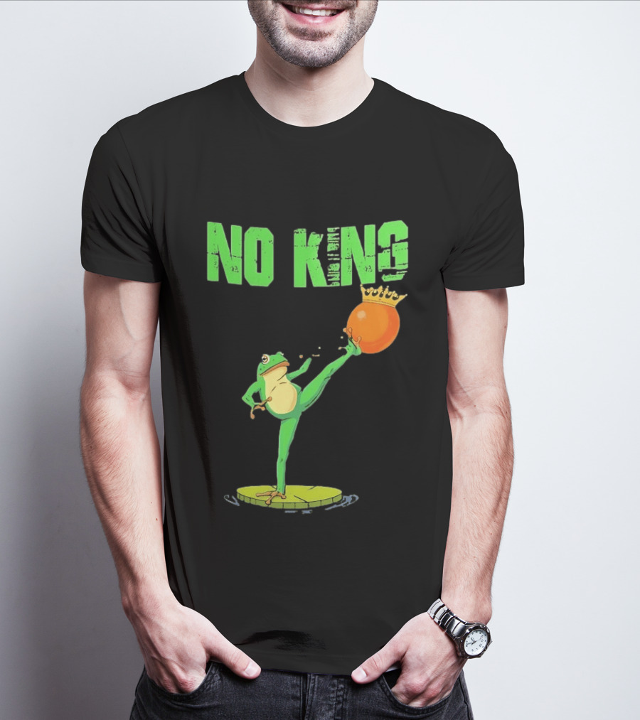No Kings Portland Frog Kick Out Orange Protest T-Shirt