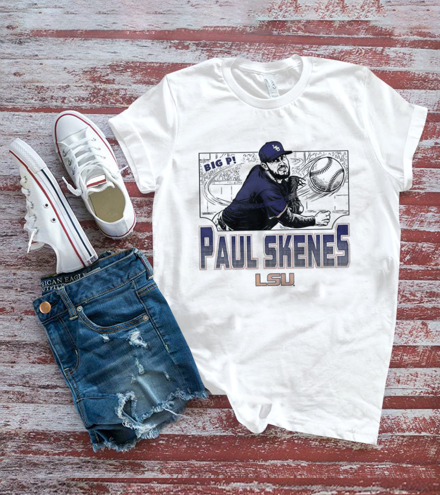 Big Leagues Paul Skenes LSU Baseball Pitcher T-Shirt