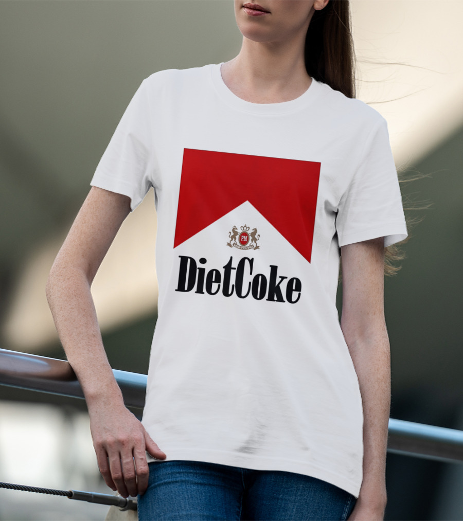 Diet Coke Marlboro Cigarettes Red V Shape PM Crest T-Shirt