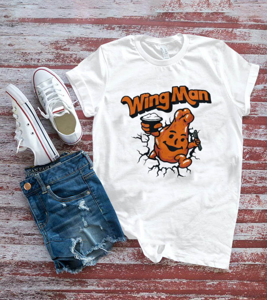 Buffalo Bills Wing Man Oh Yeah Chicken Wing Cracking Through T-Shirt