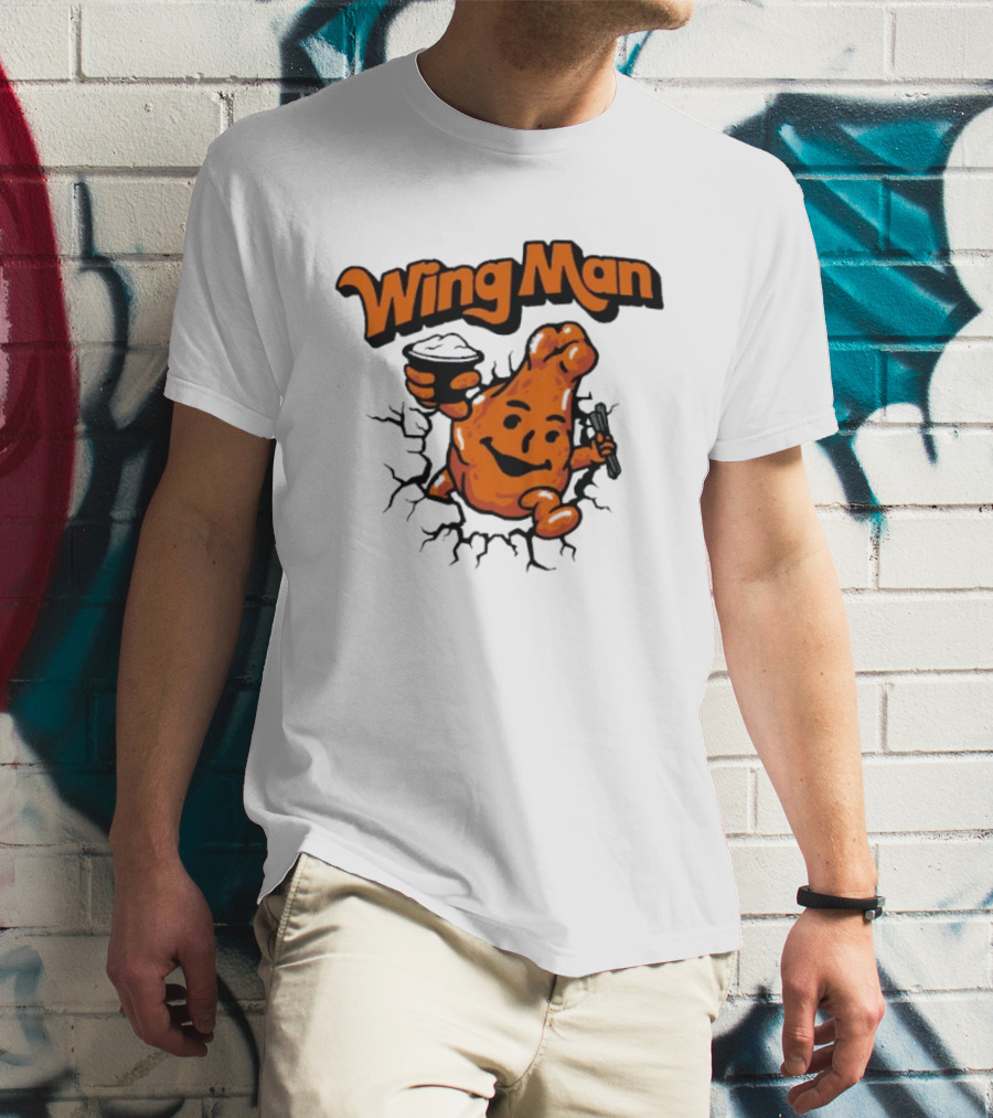 Buffalo Bills Wing Man Oh Yeah Chicken Wing Cracking Through T-Shirt