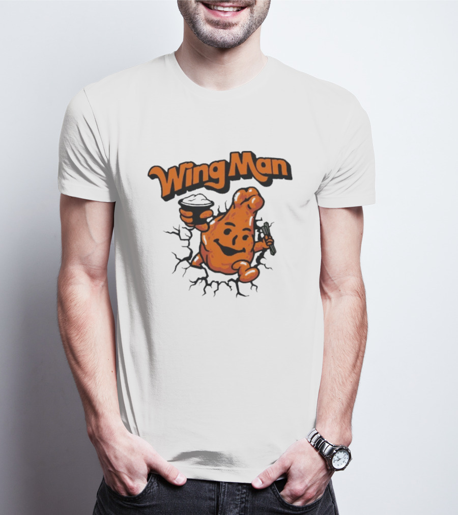 Buffalo Bills Wing Man Oh Yeah Chicken Wing Cracking Through T-Shirt