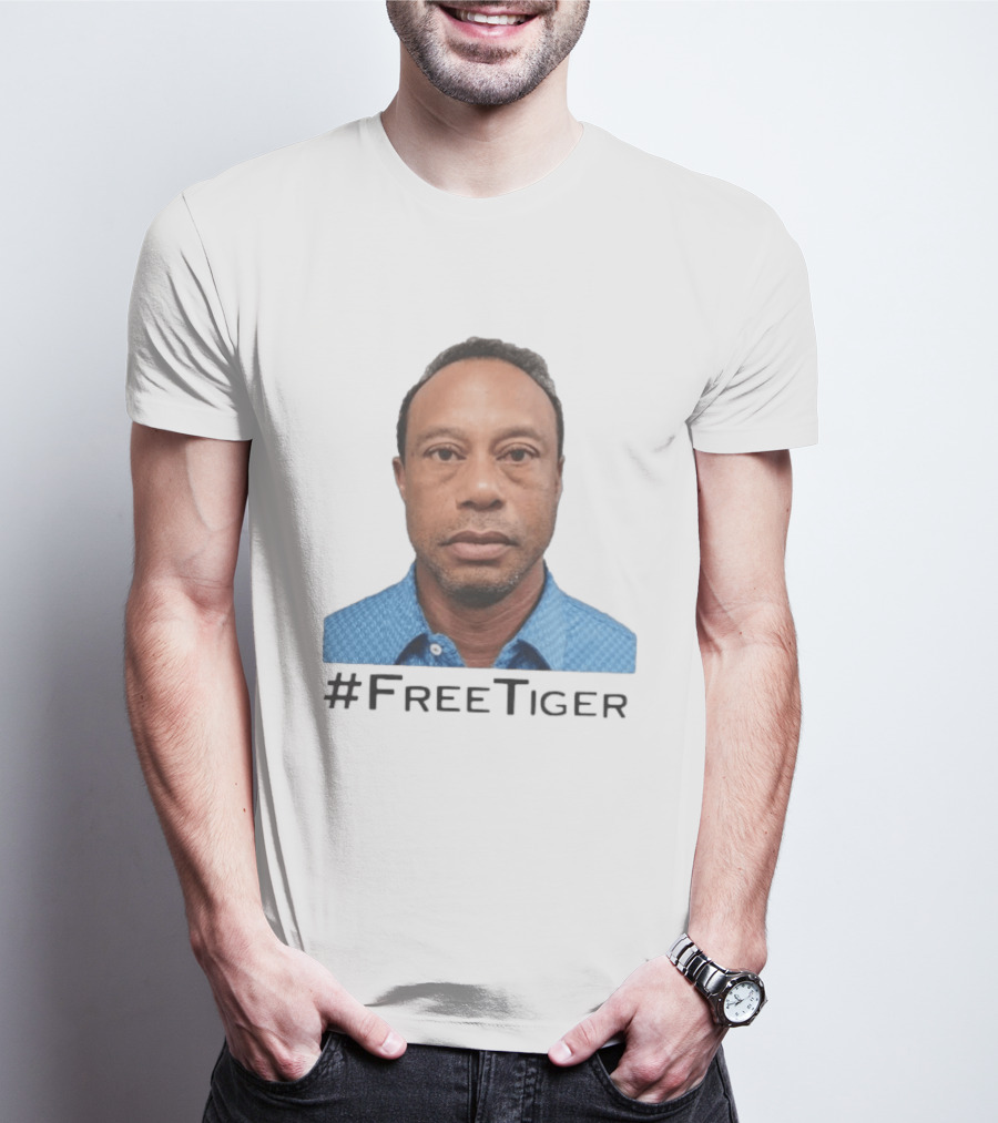 #FreeTiger Shot Iconic Arrest Image T-Shirt