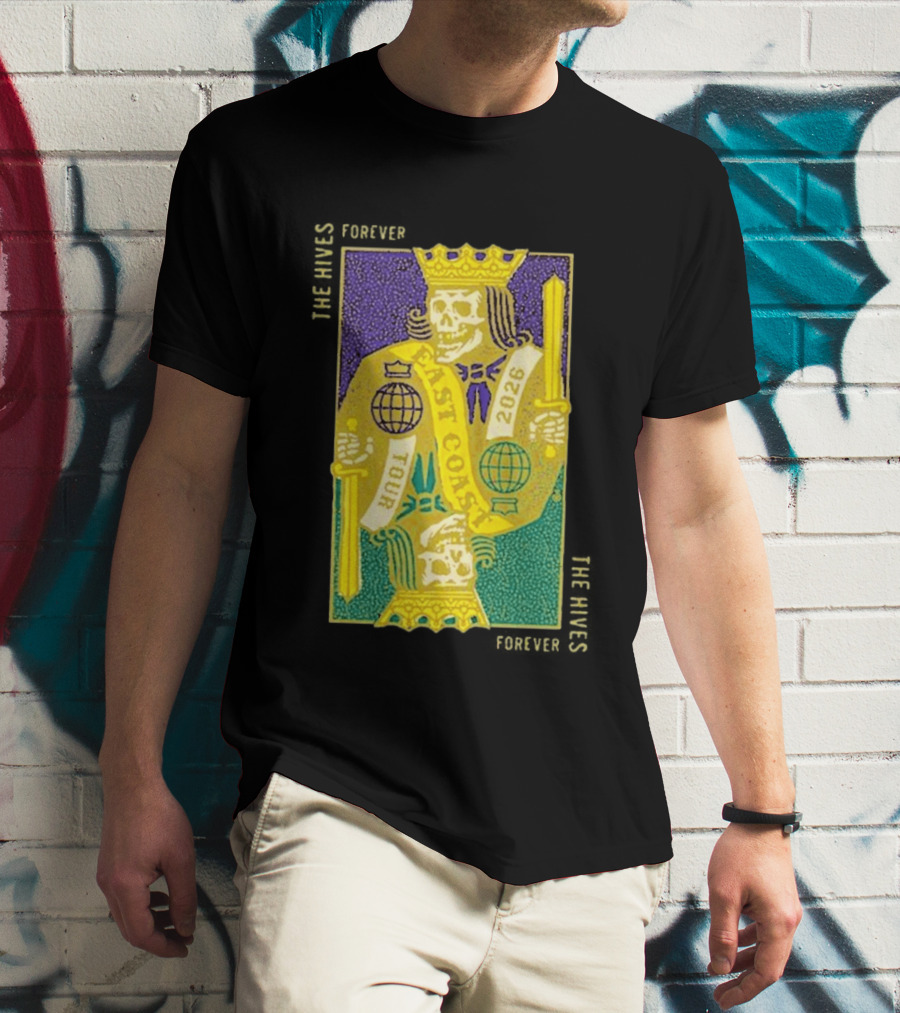 The Hives East Coast Tour 2026 Playing Cards Skeleton King T-Shirt
