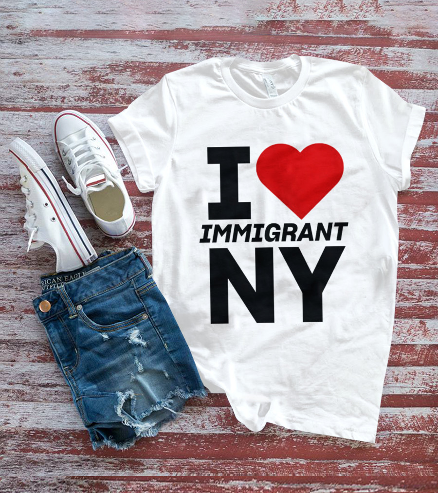 I Love Immigrant NY Heart Icon New York T-Shirt