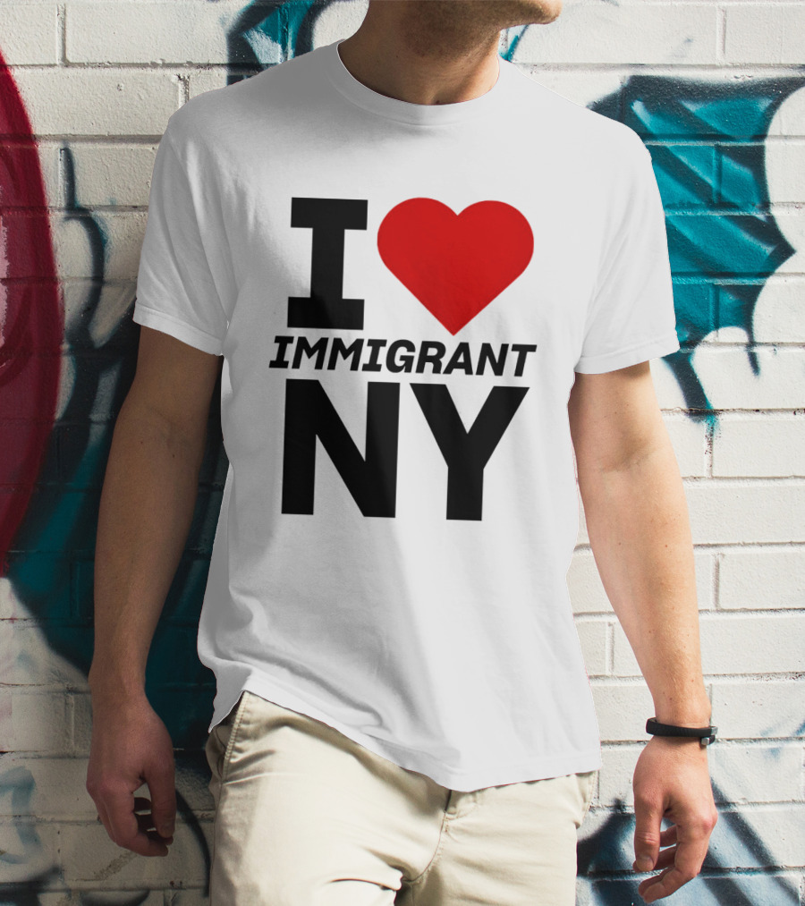I Love Immigrant NY Heart Icon New York T-Shirt