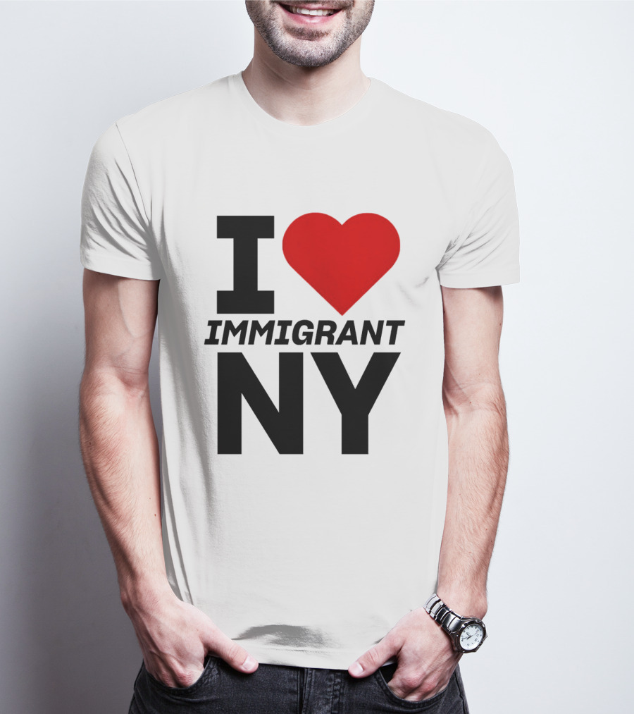 I Love Immigrant NY Heart Icon New York T-Shirt